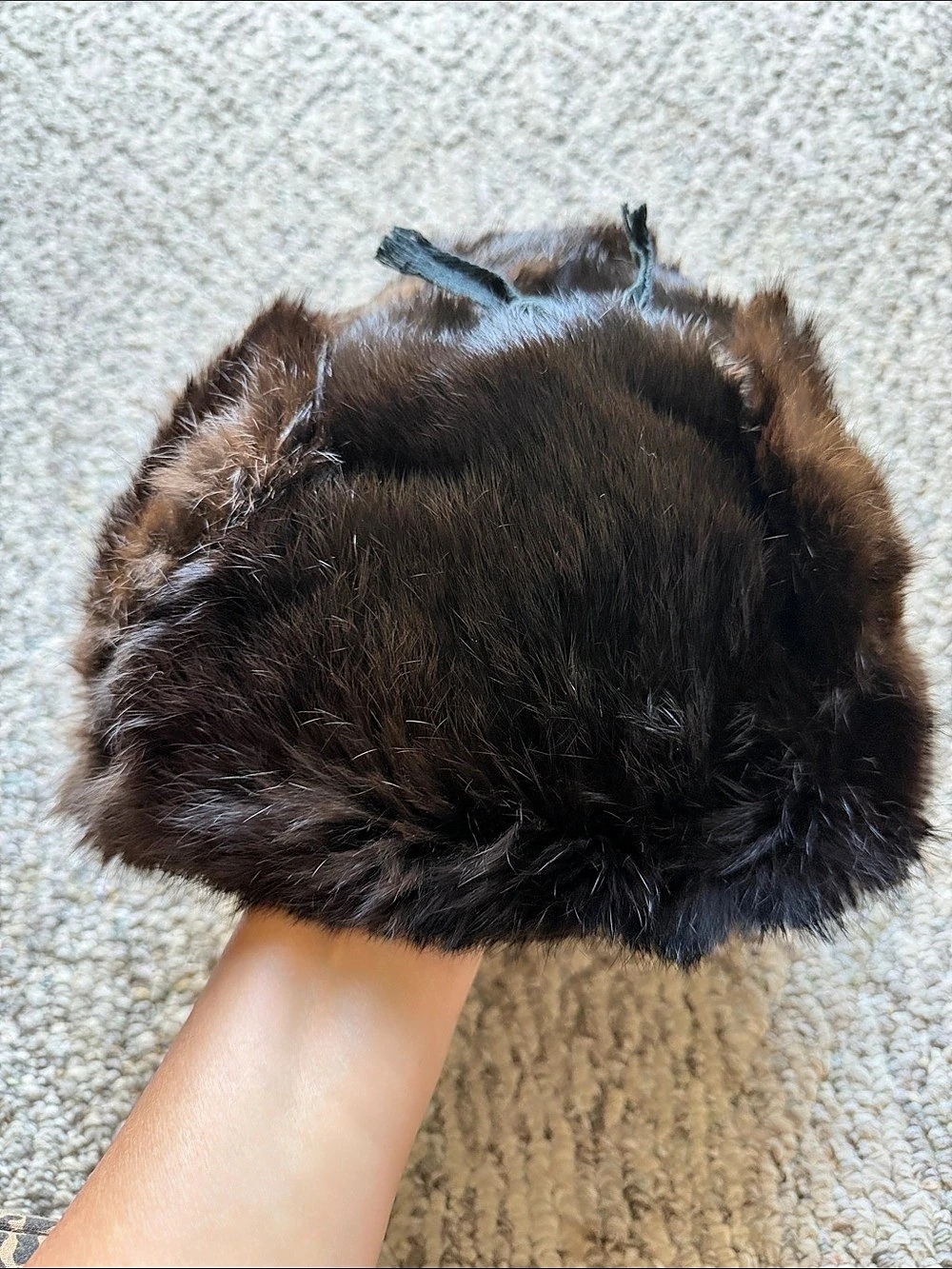 Linda Original Brown & Black Fur Trapper Hat
